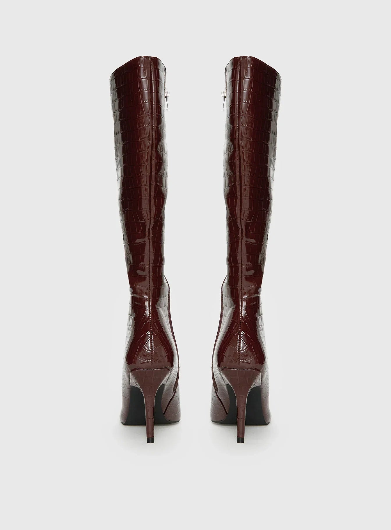 Alexx Knee High Boots Burgundy