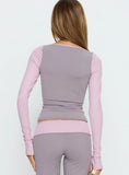 Kobee Jersey Long Sleeve Layering Top Slate Dusty Pink