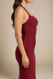 Lara Bandage Midi Dress Red Wine
