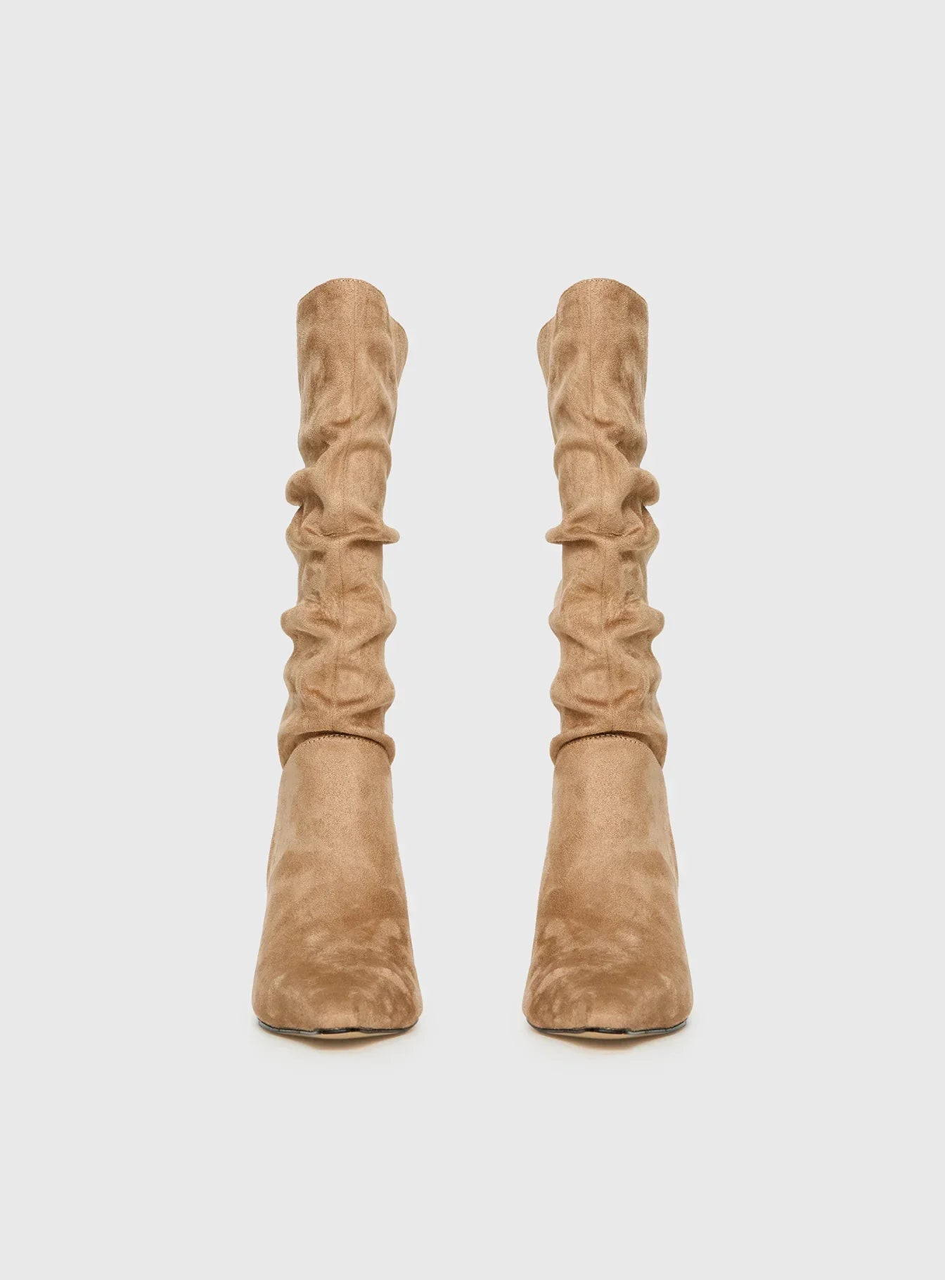 Such A Charmer Faux Suede Scrunch Boot Tan