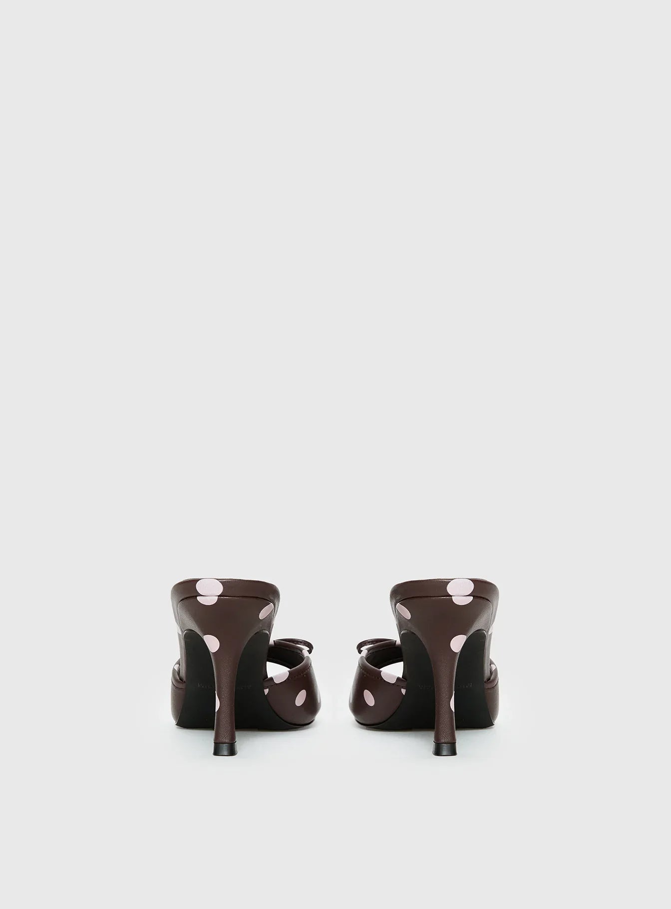 Etiquette Peep Toe Heels Brown / Pink Polka