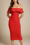 Billie Bandage Midi Dress Lipstick Red