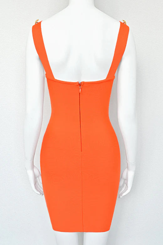 Kiki Bandage Mini Dress Apricot Orange