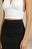 Aby Halter Neck Top White Pearl