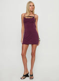 Kalissa Cowl Belted Mini Dress Mauve