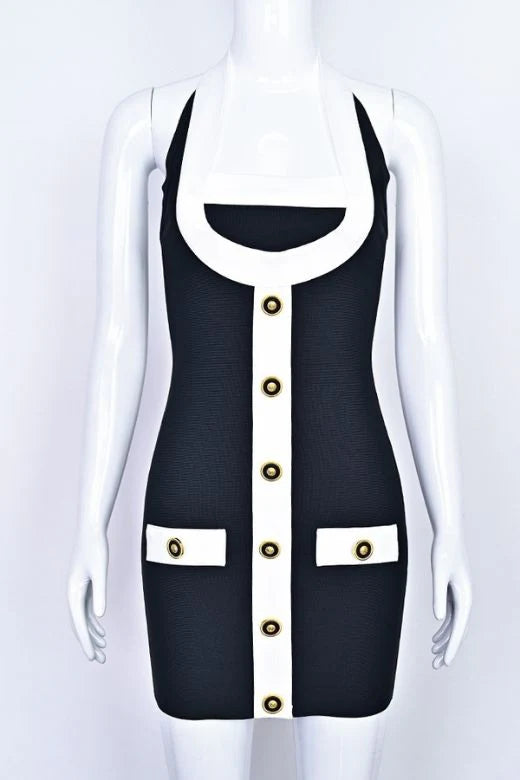 Leone Bandage Mini Dress Classic Black