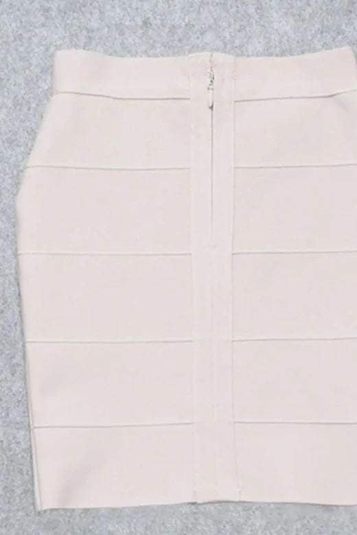 High Waist Bandage Mini Skirt Cream
