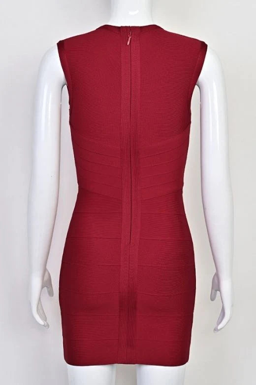 Alora Bandage Mini Dress Red Wine