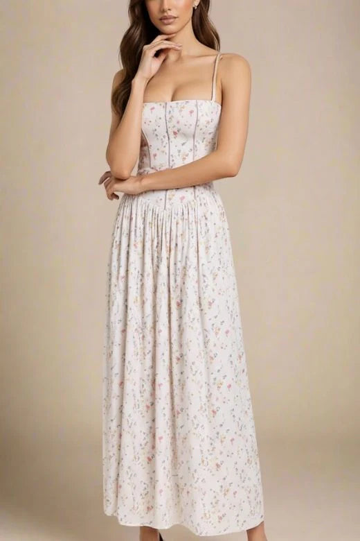 Tasmin Midi Dress White Print Sale