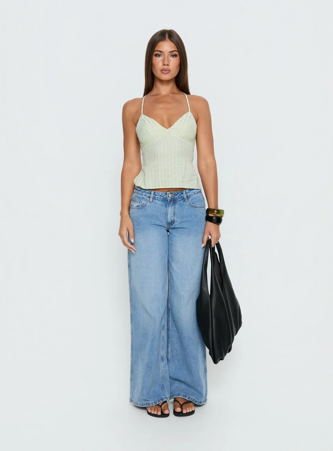 Candid Top Green Stripe