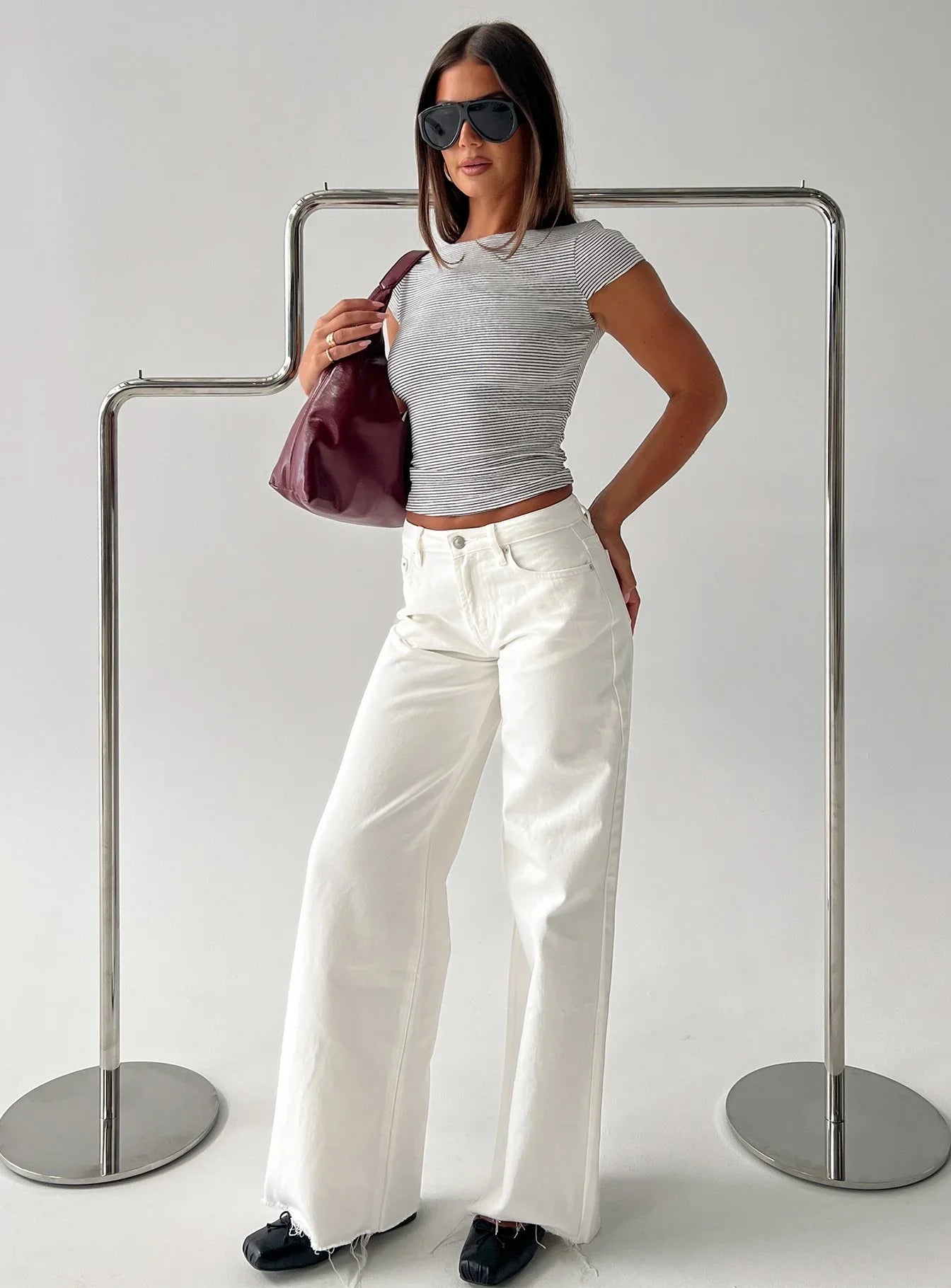 Darla Low Rise Straight Leg Jean White