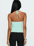 Delamere Tie Neck Top Aqua