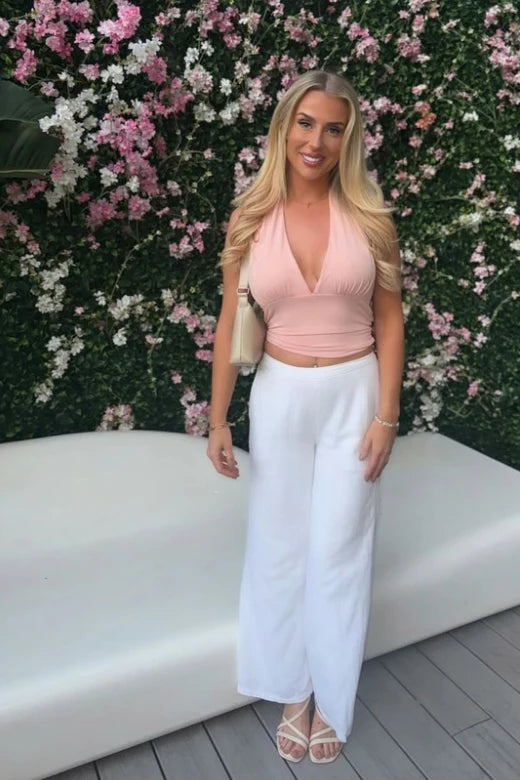 Aby Halter Top Pink Peach Fuzz