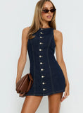 Yumiko Denim Romper Raw Denim