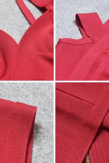 Sia Bandage Dress Red Wine Sale
