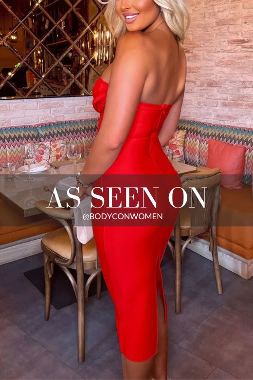 Miles Bodycon Midi Dress Lipstick Red
