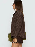 Ivara Long Sleeve Shirt Brown Stripe