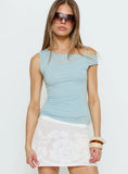 Skaia Layered Sheer Top Blue