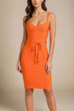 Bek Bandage Dress Apricot Orange