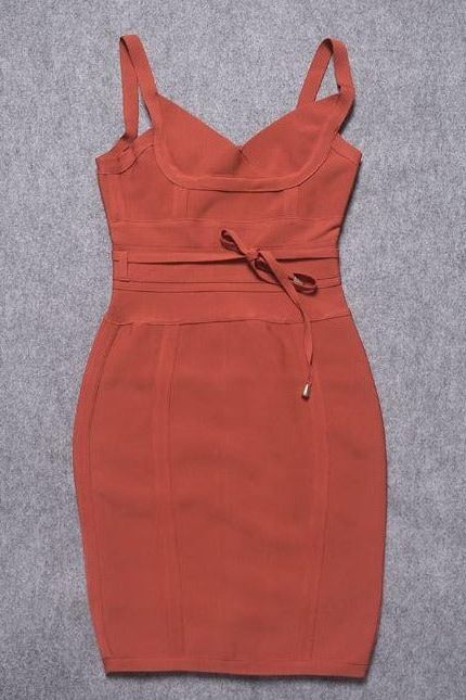 Bek Bandage Dress Burnt Orange