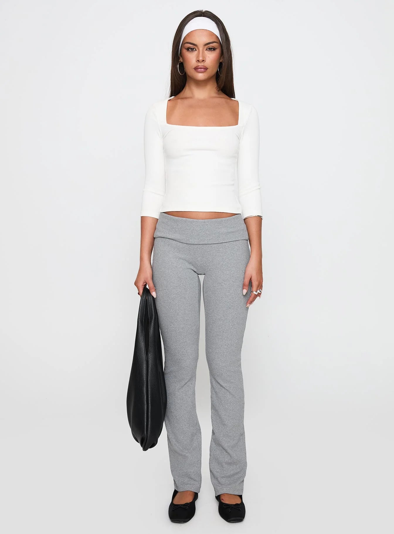 So American Rib 3 4 Sleeve Top White