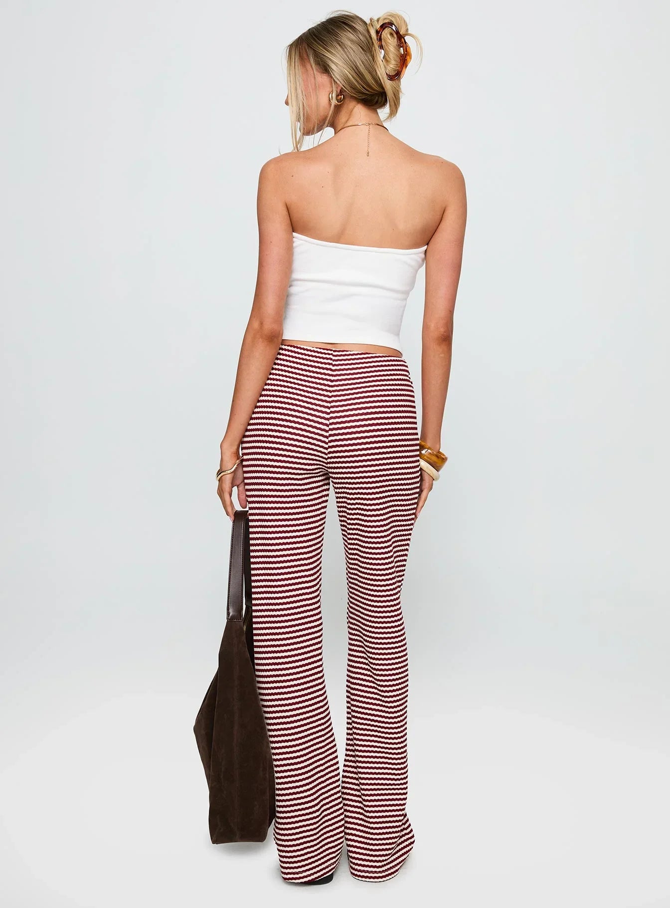Next To Me Lounge Pant Red White Stripe