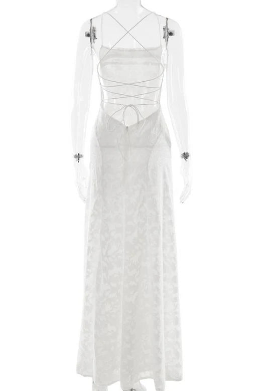 Ivy Bodycon Maxi Dress White Pearl