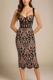 Genevieve Bodycon Midi Dress Classic Black