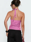 Golden Drift Halter Top Pink Stripe