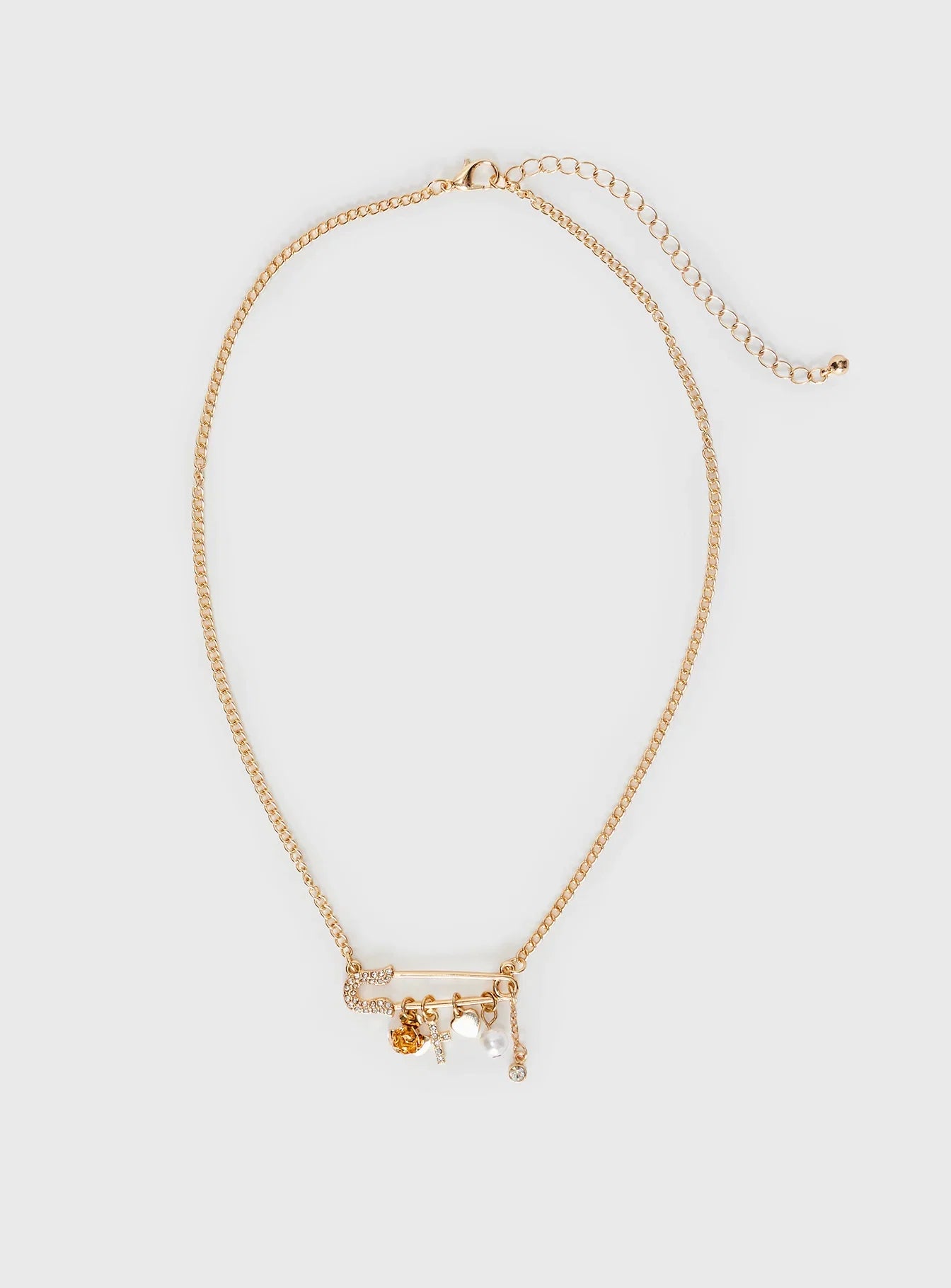 Pin Me Up Necklace Gold
