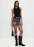 Paulette Denim Mini Skirt Grey Wash