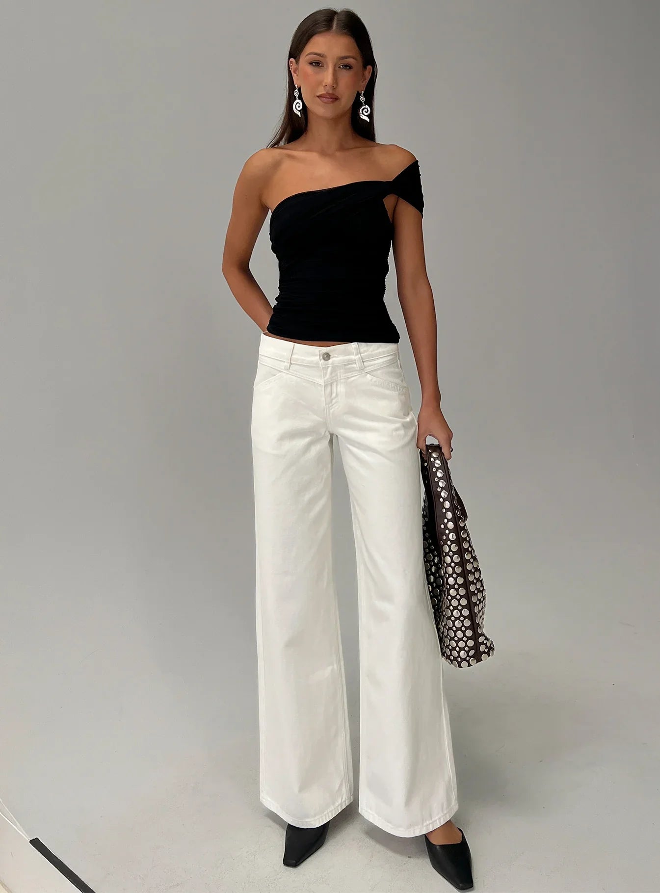 Keandra One Shoulder Top Black