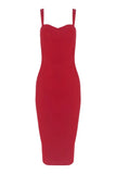 Heidi Bandage Midi Dress Red Wine