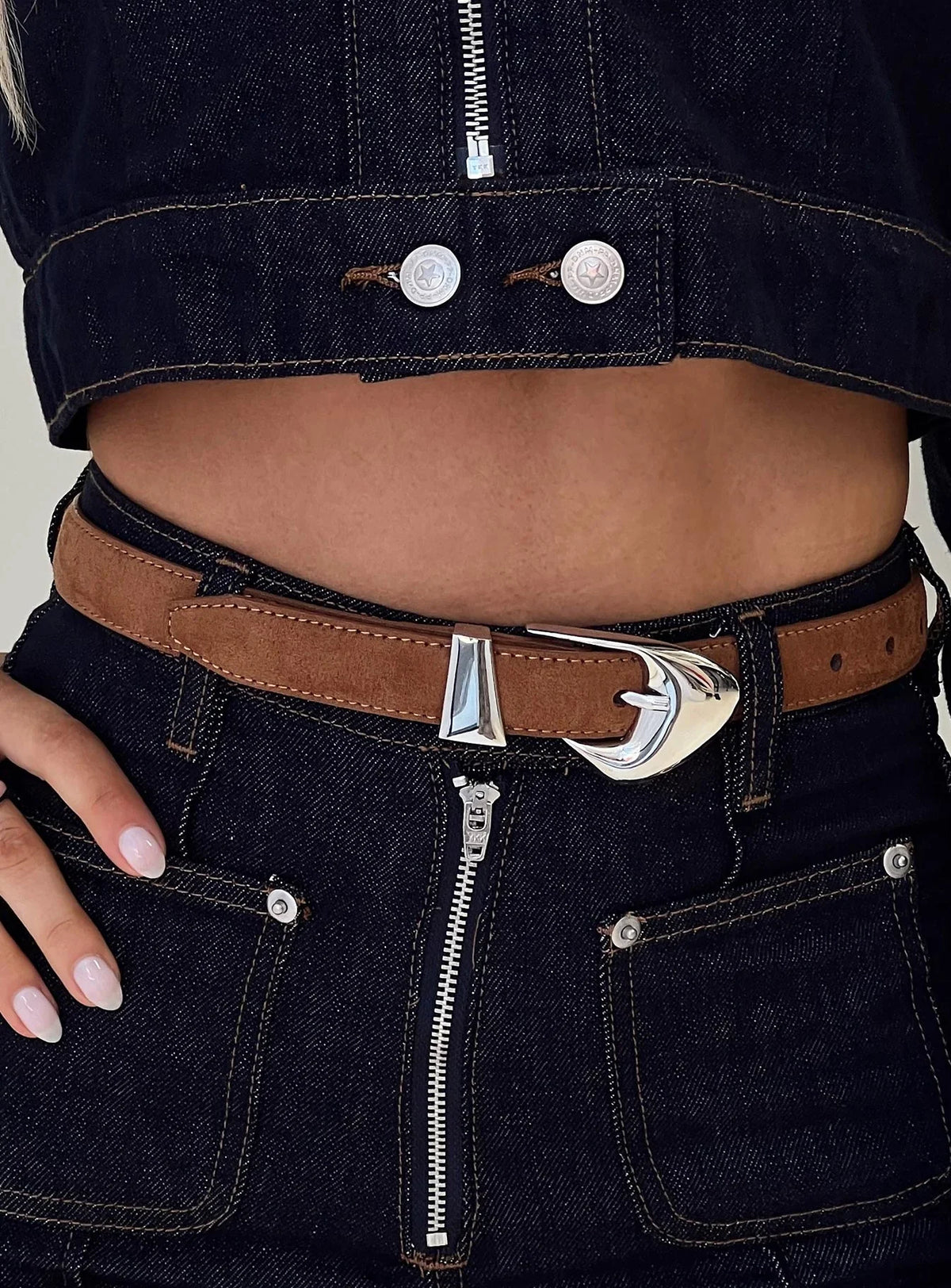 Youre Strong Belt Brown Silver