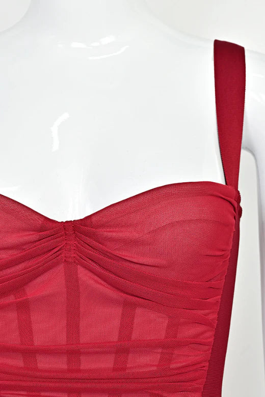 Marilyn Bodycon Wrap Midi Dress Red Wine Sale