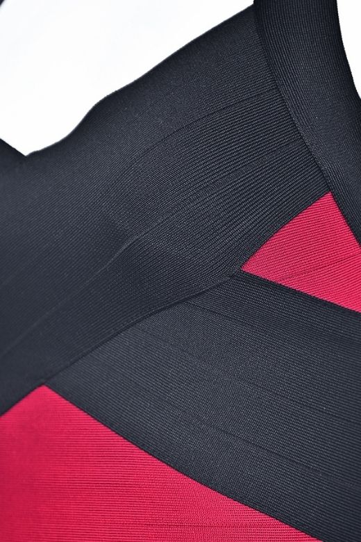 Audrey Bandage Mini Dress Cherry Red