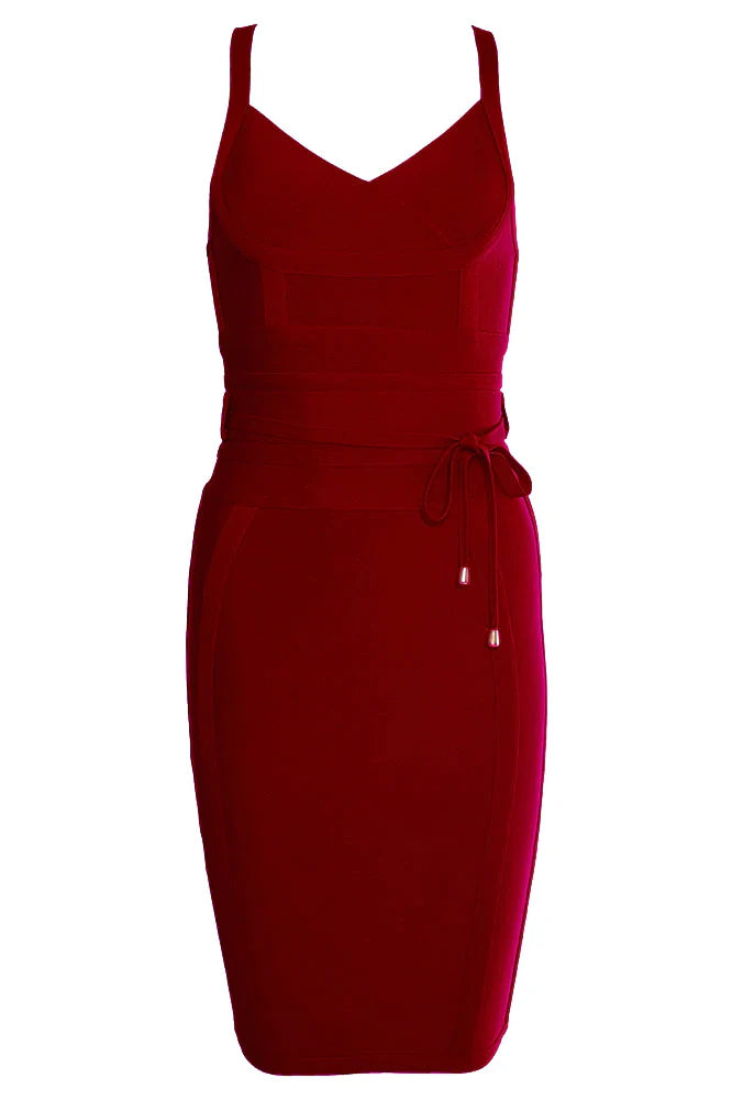 Bek Bandage Dress Red Wine