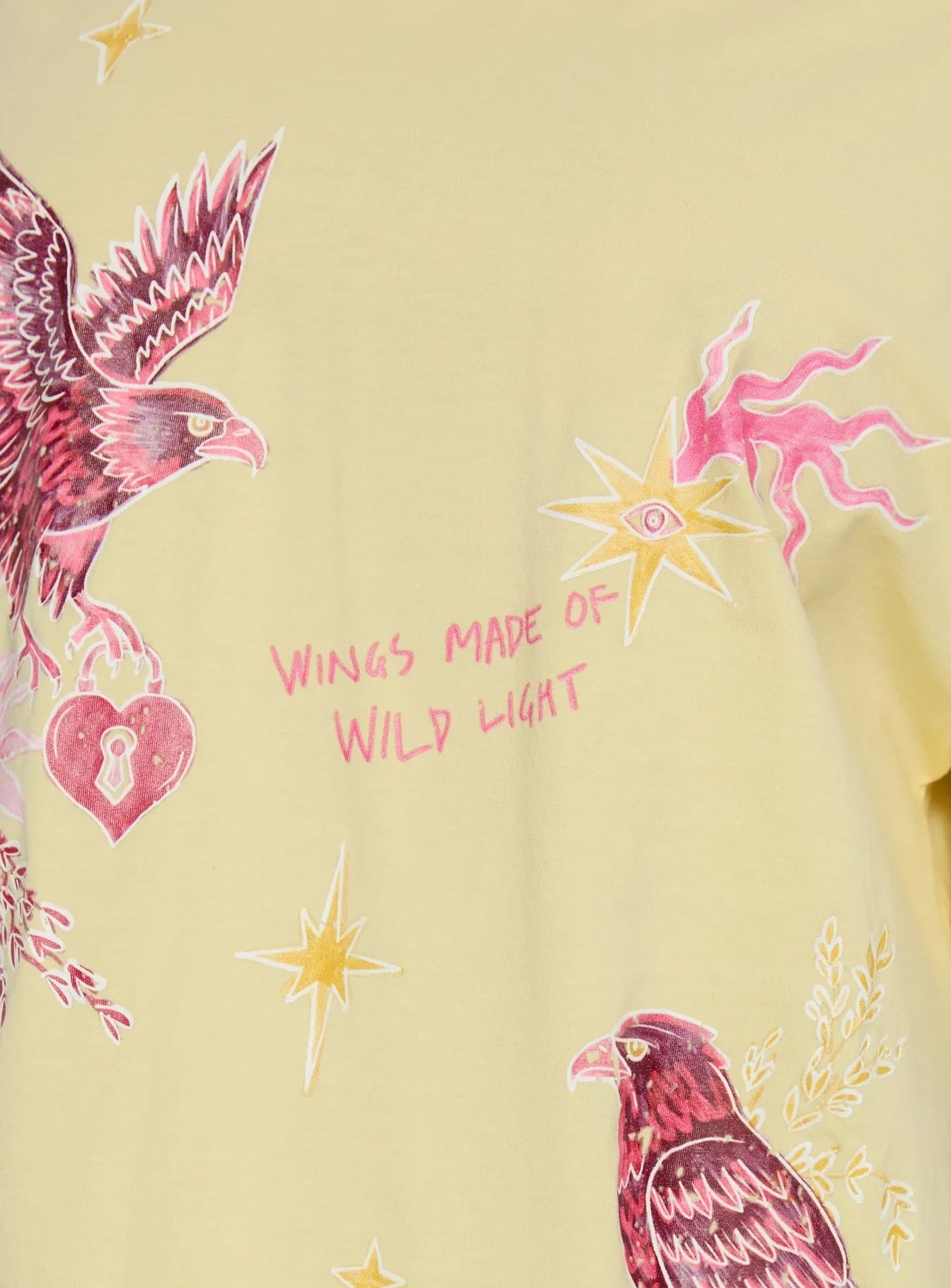Wild Light Oversized Graphic Tee Yellow / Pink
