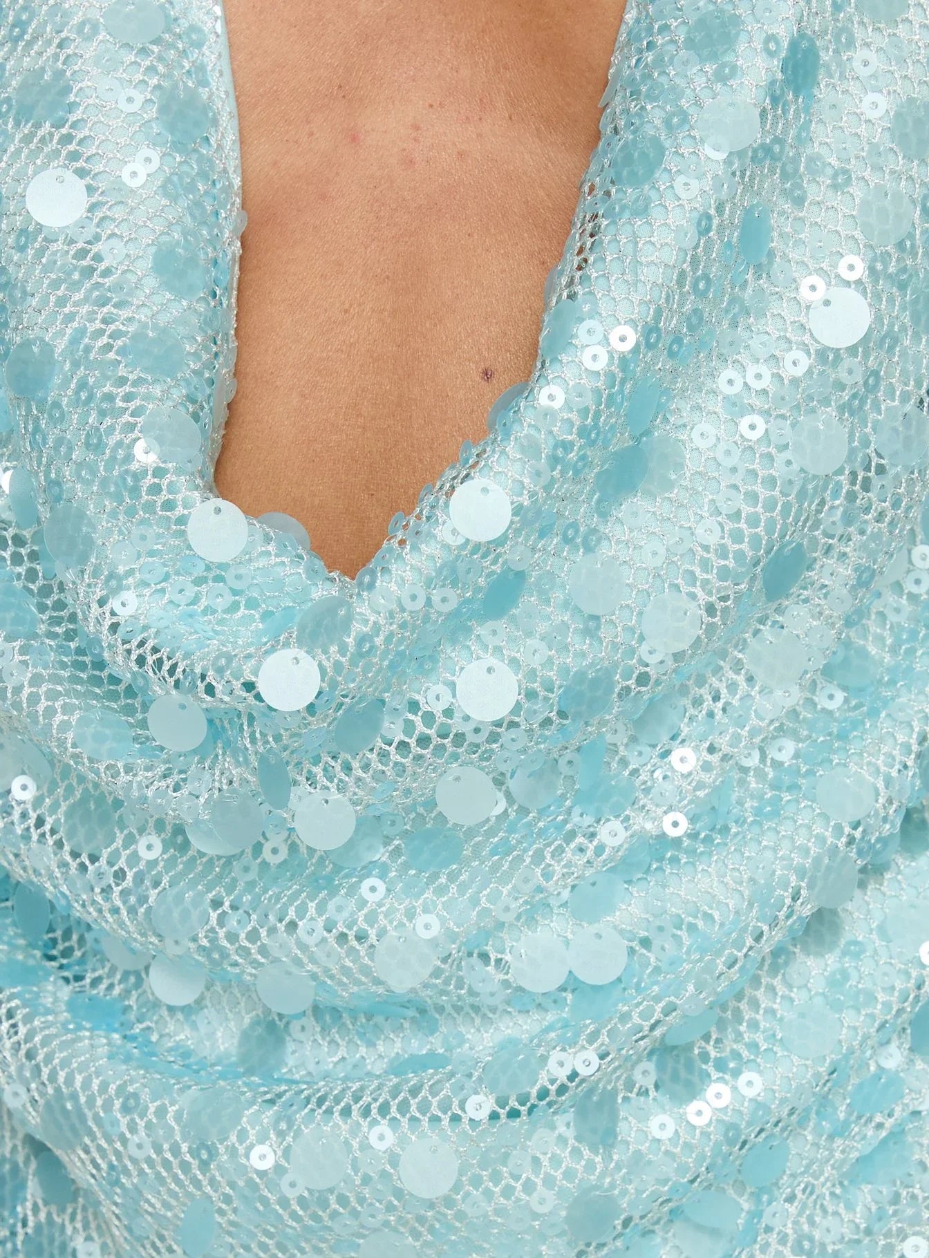 Views Of Capri Plunge Neck Top Blue
