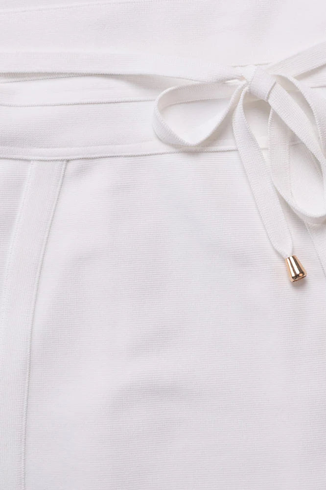 Bek Bandage Dress White Pearl