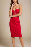 Leah Bodycon Dress Lipstick Red Sale