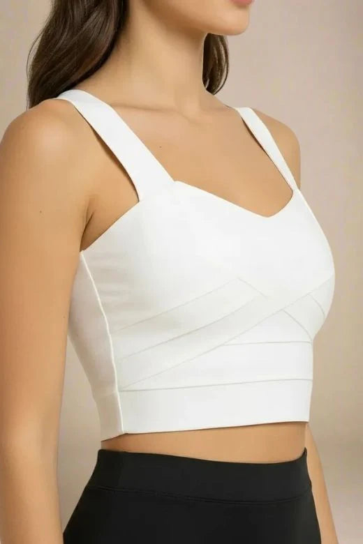 Jay Bandage Crop Top White Pearl