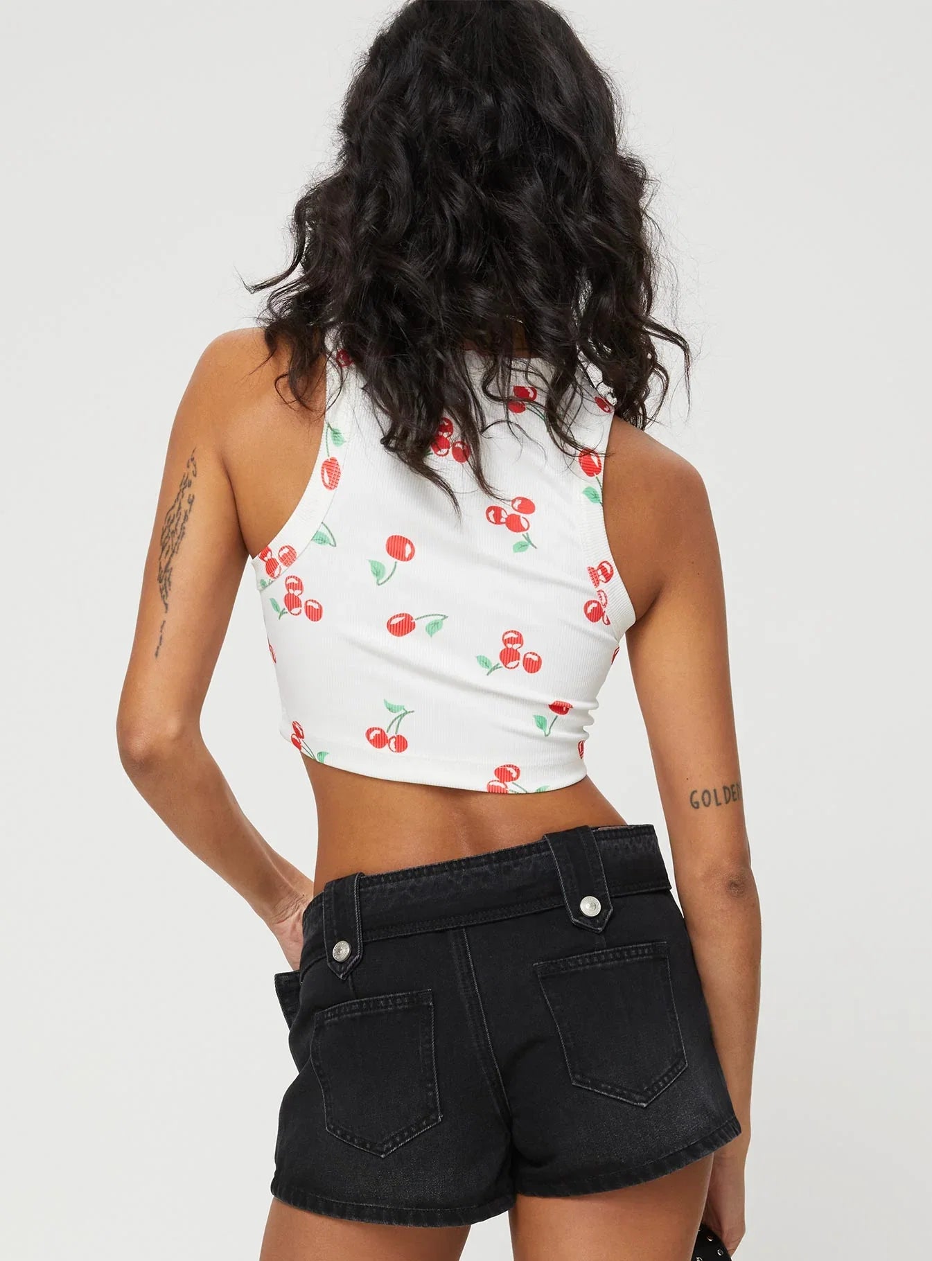 Leita Belted Micro Skort Washed Black Denim