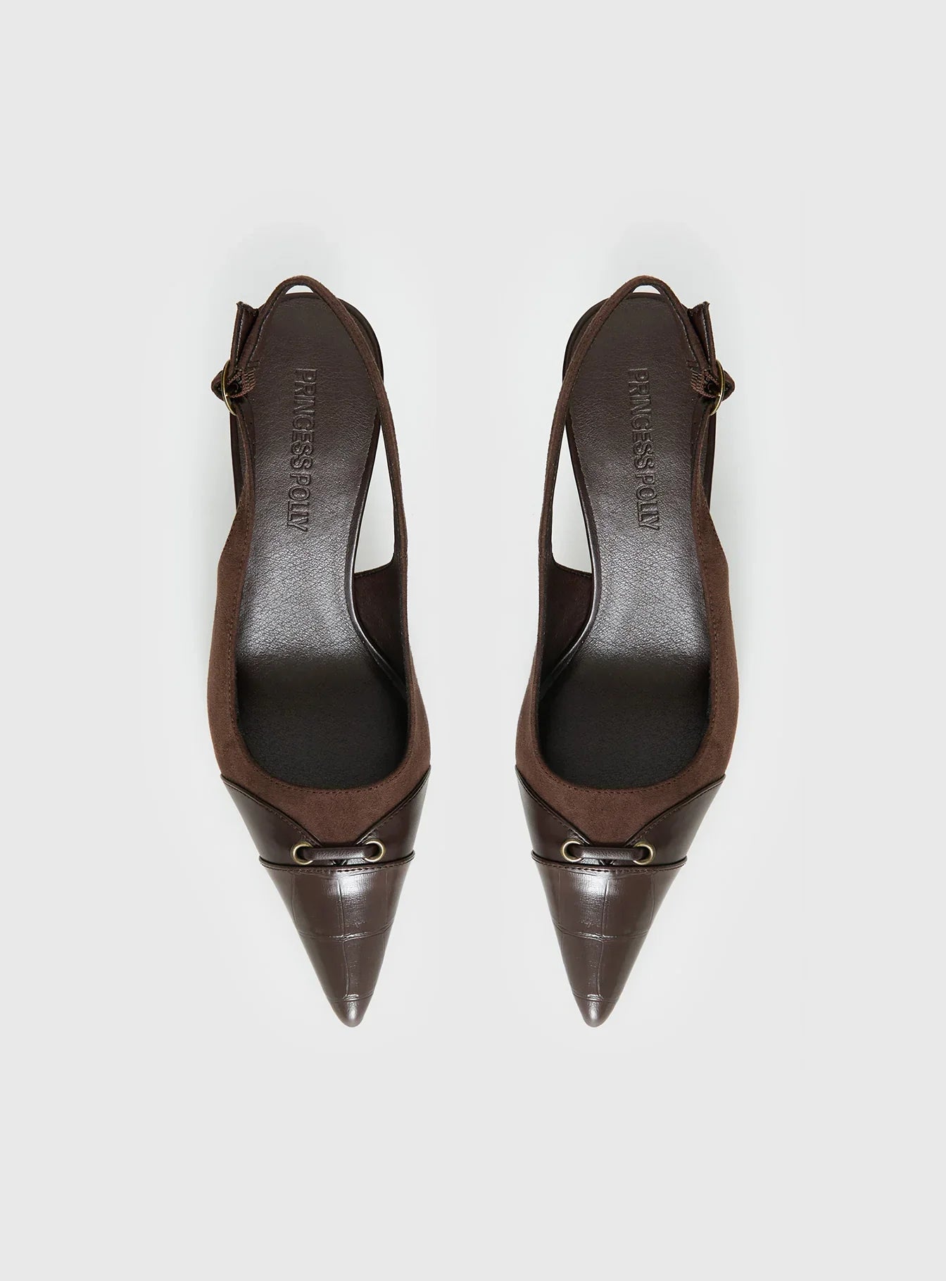 Tiptoe Slingback Heels Brown