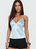 Lunetta Picot Trim Cami Top Blue