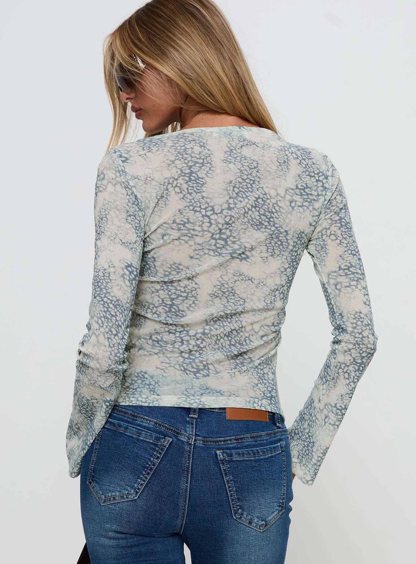 Let It Happen Boat Neck Long Sleeve Top Leopard
