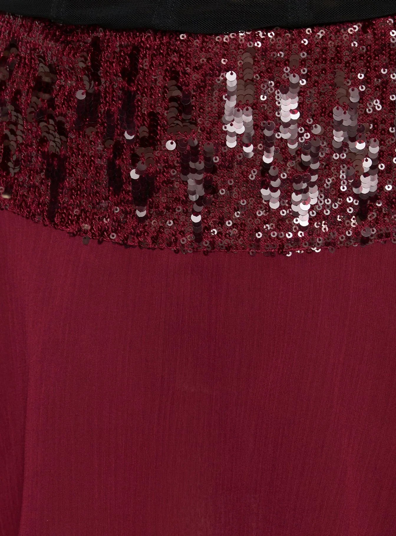 Zenayda Drop Waist Sequin Mini Skirt Burgundy