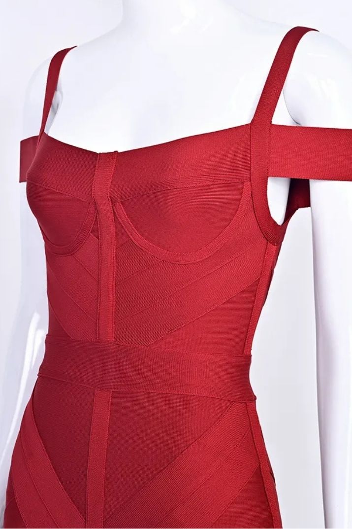 Sophia Bandage Dress Lipstick Red Sale