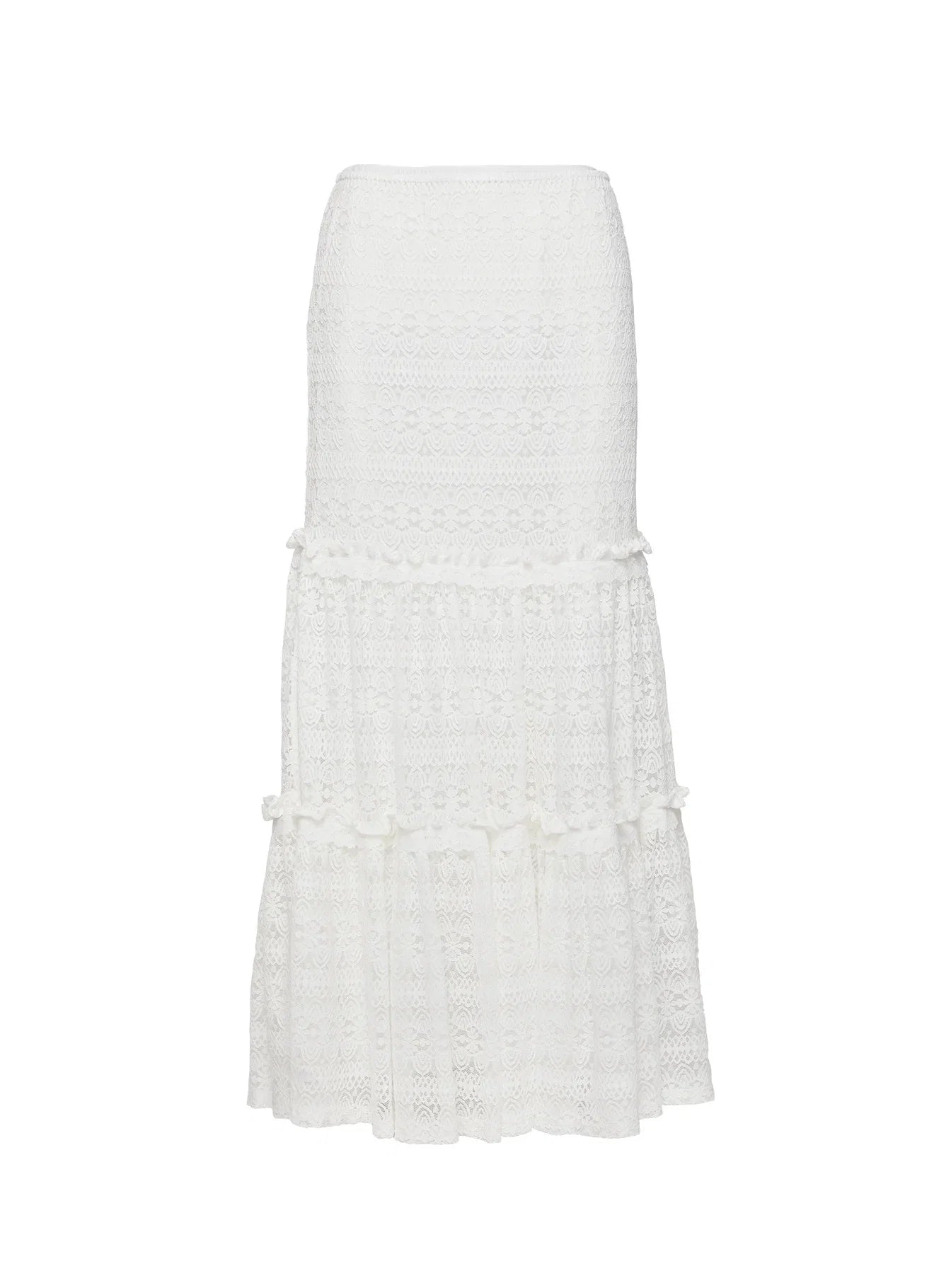 Buttacupe Lace Maxi Skirt White