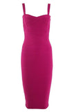 Heidi Bandage Midi Dress Magenta Pink